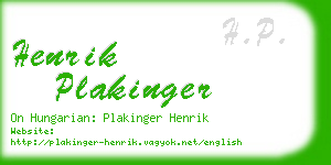 henrik plakinger business card